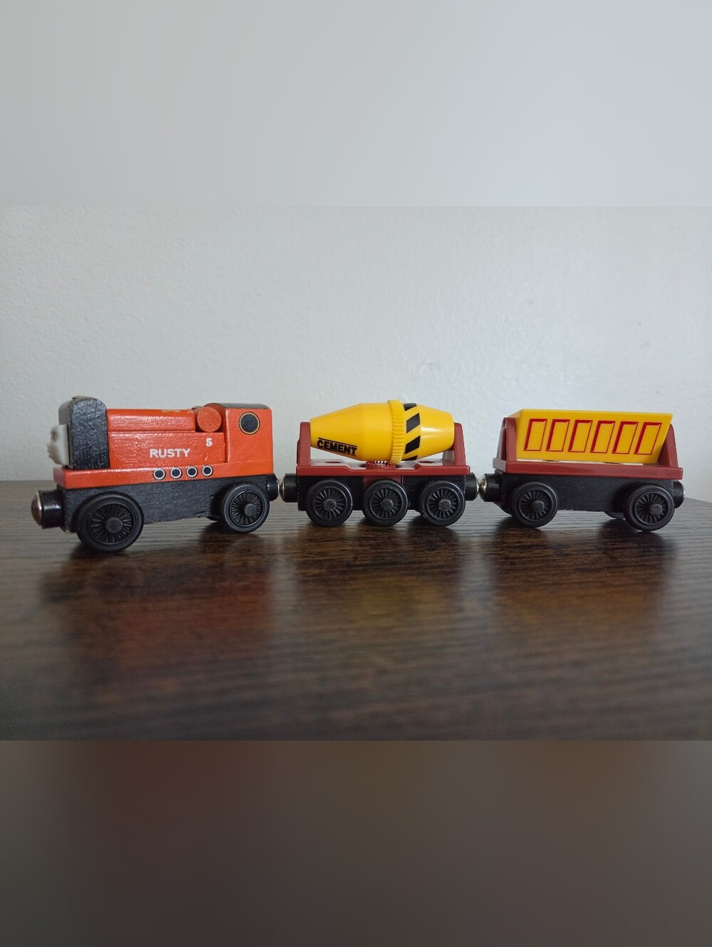 Vintage Thomas Friends Rusty With Construction Cars Set Wooden Railway